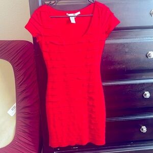 Red fitted Max Studio semi formal mini dress